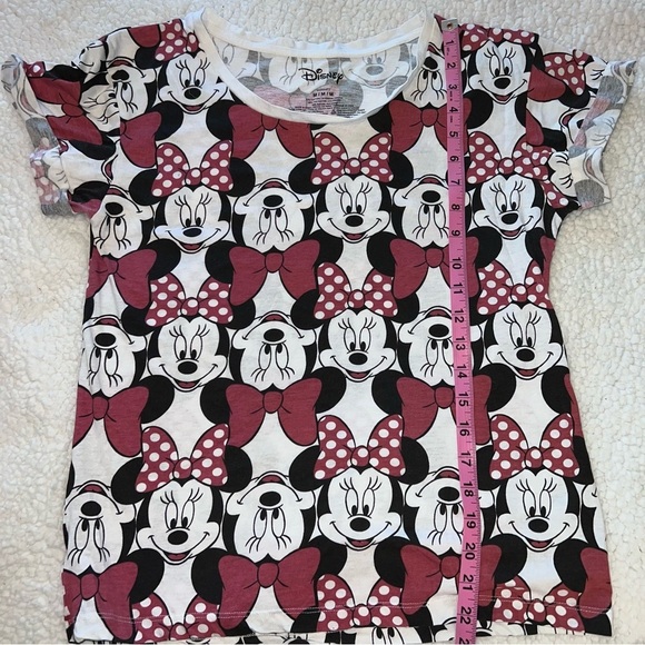 Minnie Mouse Disney Red Black Short Sleeve T Shirt - Picture 7 of 7